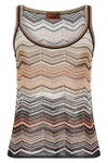 tank top in viscose chevron lamé pattern