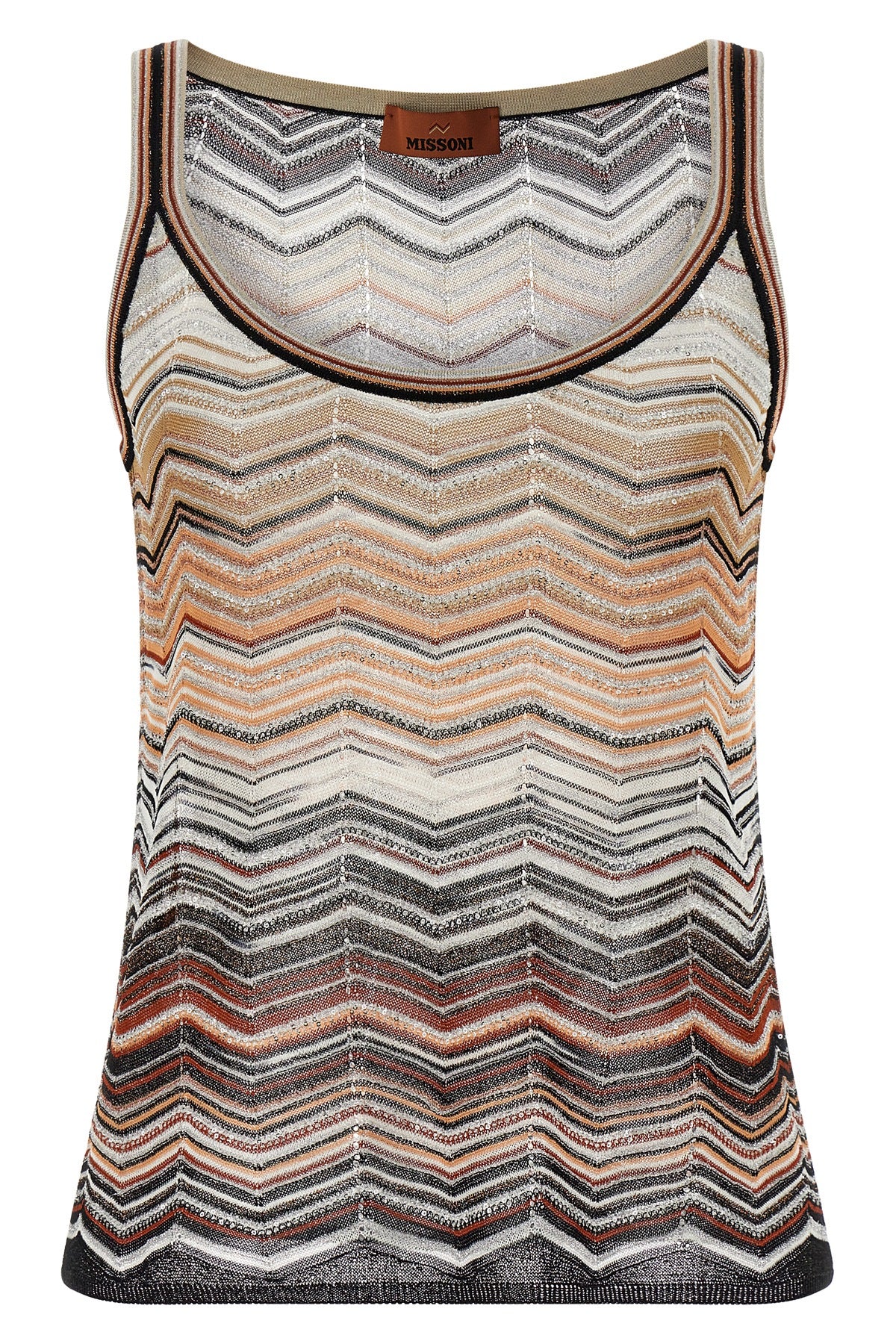 tank top in viscose chevron lamé pattern