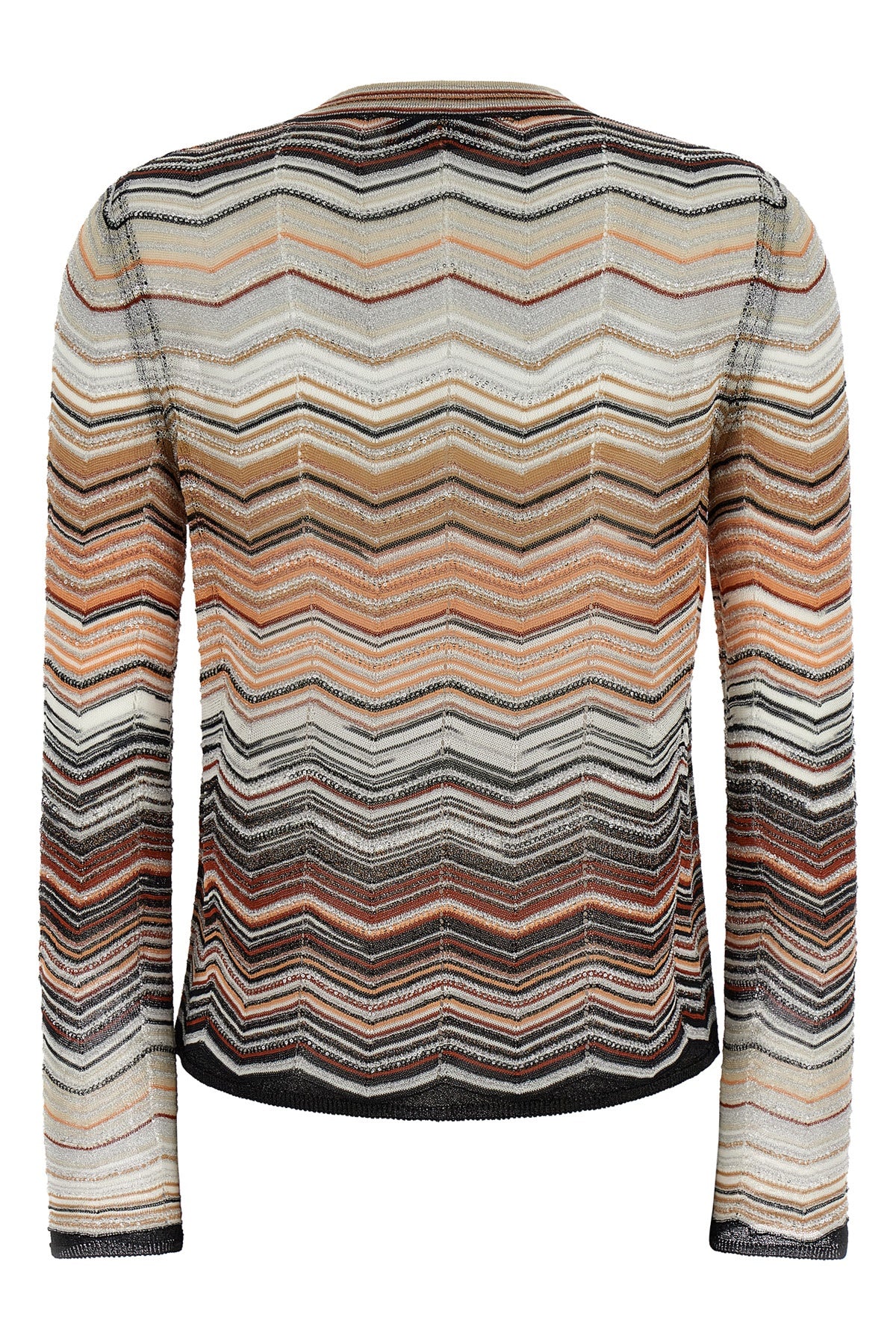 chevron lamé viscose cardigan
