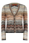 chevron lamé viscose cardigan