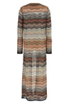 long cardigan in viscose chevron lamé pattern