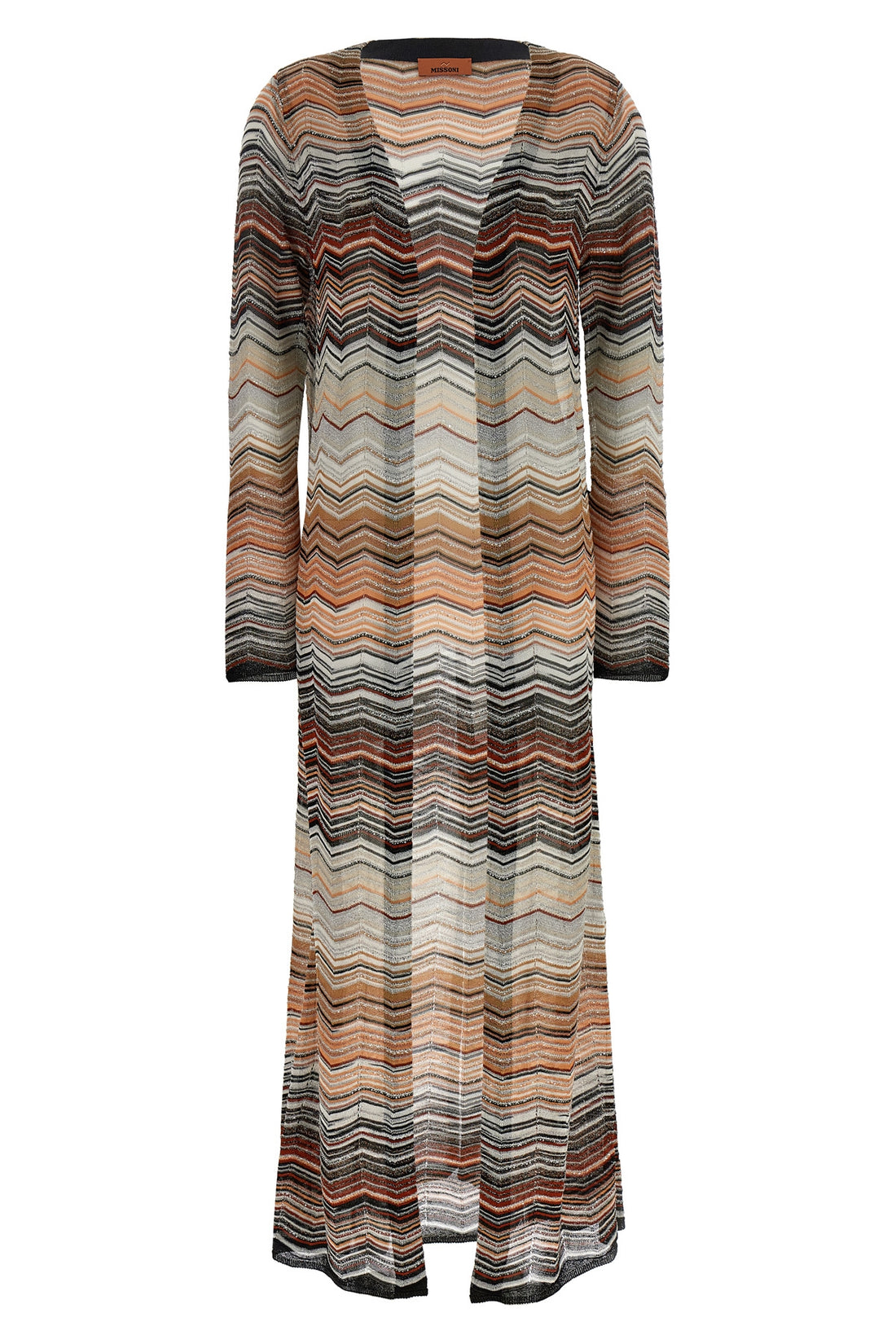 MISSONI 42 long cardigan in viscose chevron lamé pattern