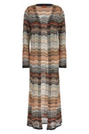 long cardigan in viscose chevron lamé pattern