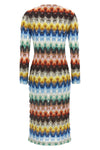 long cardigan in lace viscose blend lamé made in raschel