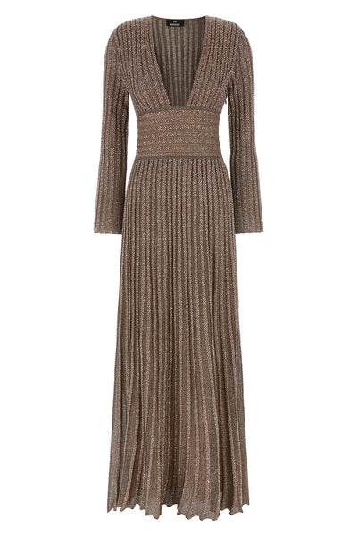 the missoni long dress exemplifies the brands mastery of knitwear through a flu