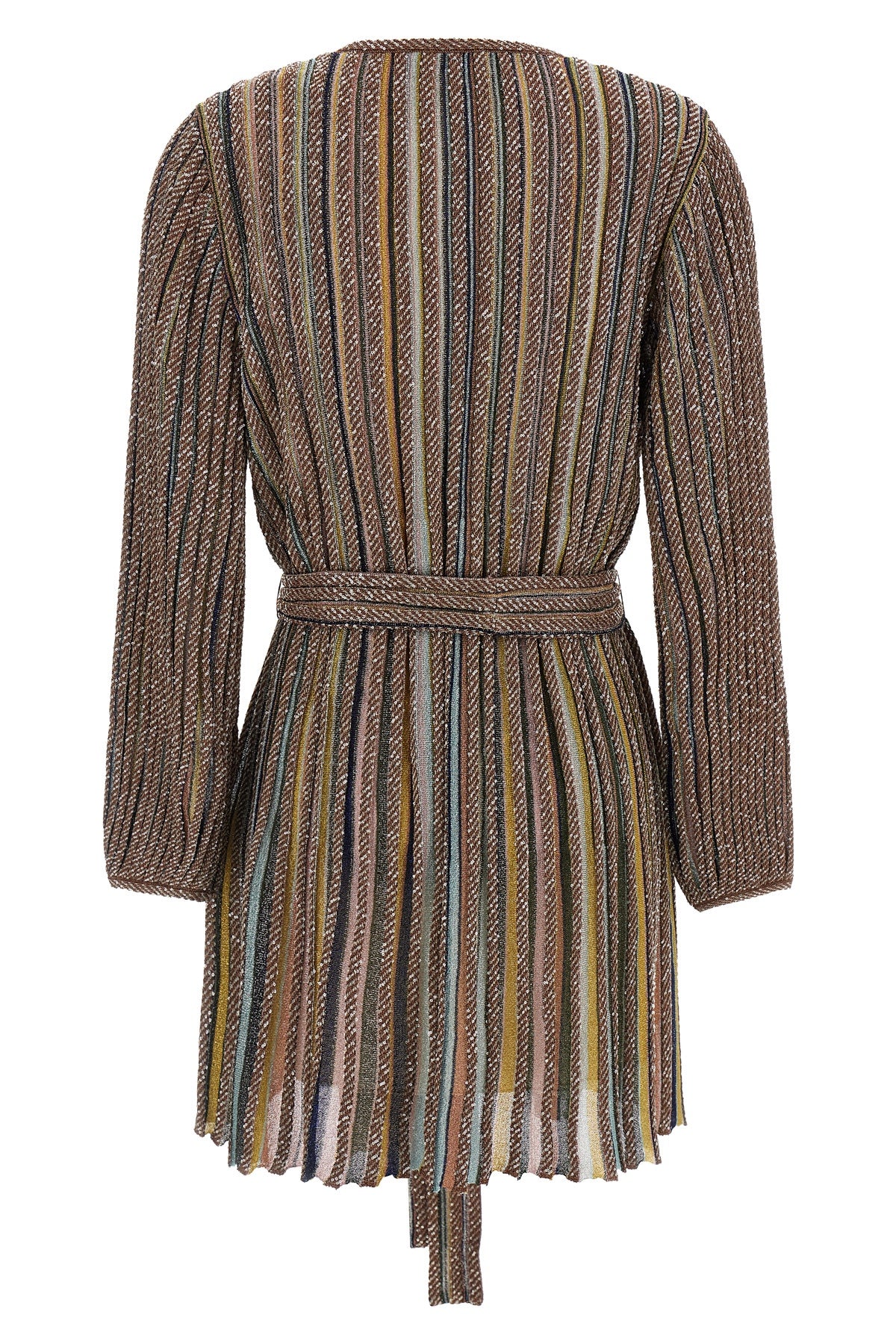 the missoni mini dress defines the silhouette through a fluid construction in fi