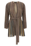 the missoni mini dress defines the silhouette through a fluid construction in fi