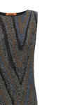 the long missoni dress is distinguished by a column silhouette defined by slippe