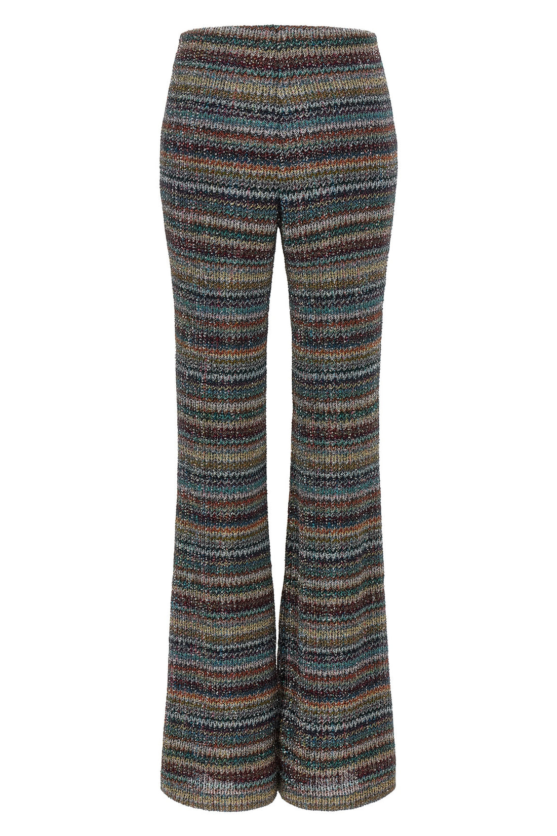 MISSONI 38 the tight missoni trousers redefine the codes of knitwear through a flared silho