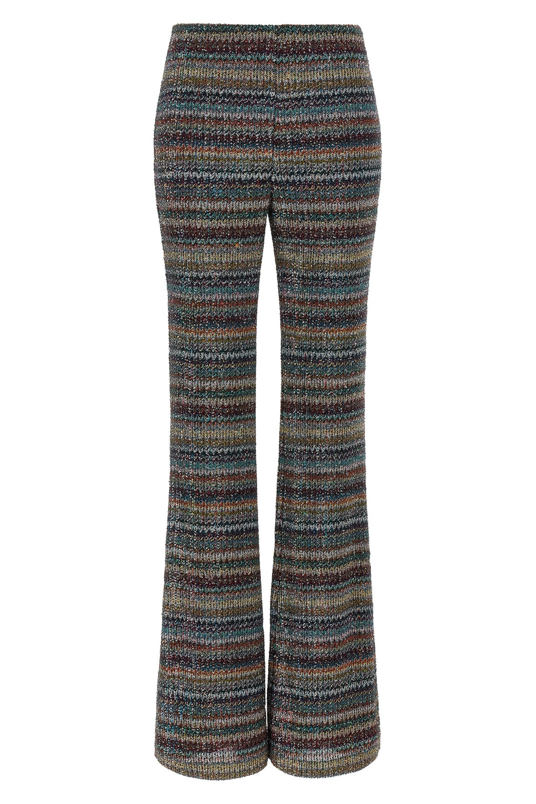 MISSONI 38 the tight missoni trousers redefine the codes of knitwear through a flared silho