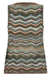 the sleeveless missoni top exemplifies the mastery of the brand in knitting thro