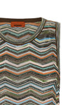 the sleeveless missoni top exemplifies the mastery of the brand in knitting thro