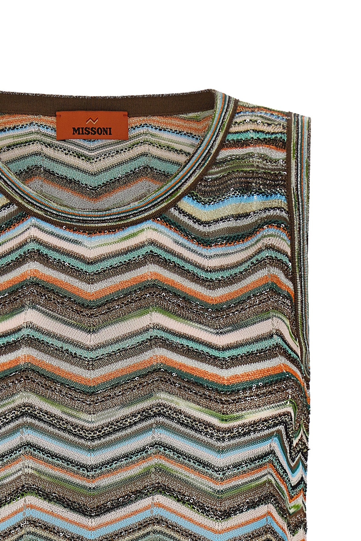 the sleeveless missoni top exemplifies the mastery of the brand in knitting thro