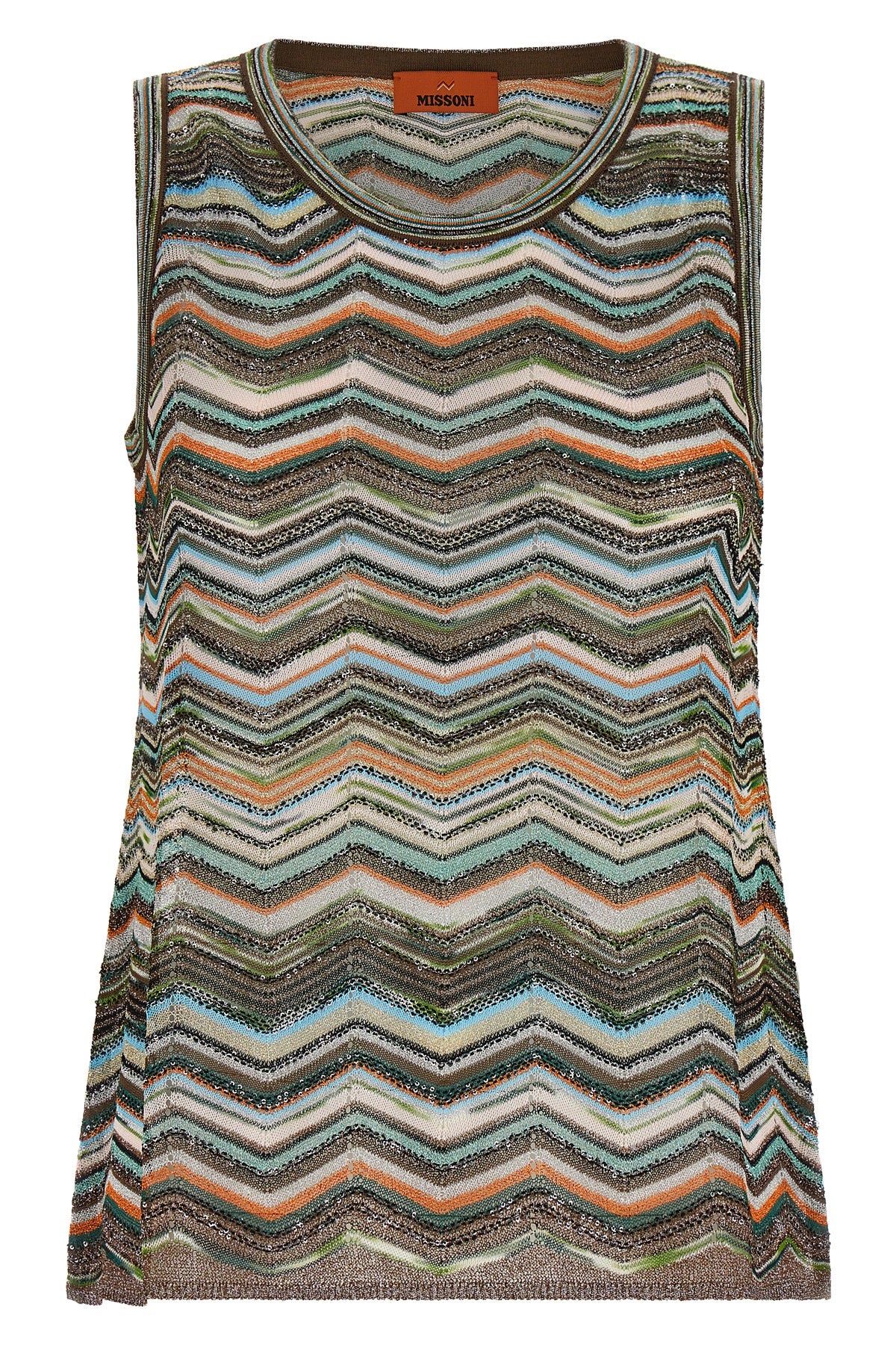 the sleeveless missoni top exemplifies the mastery of the brand in knitting thro