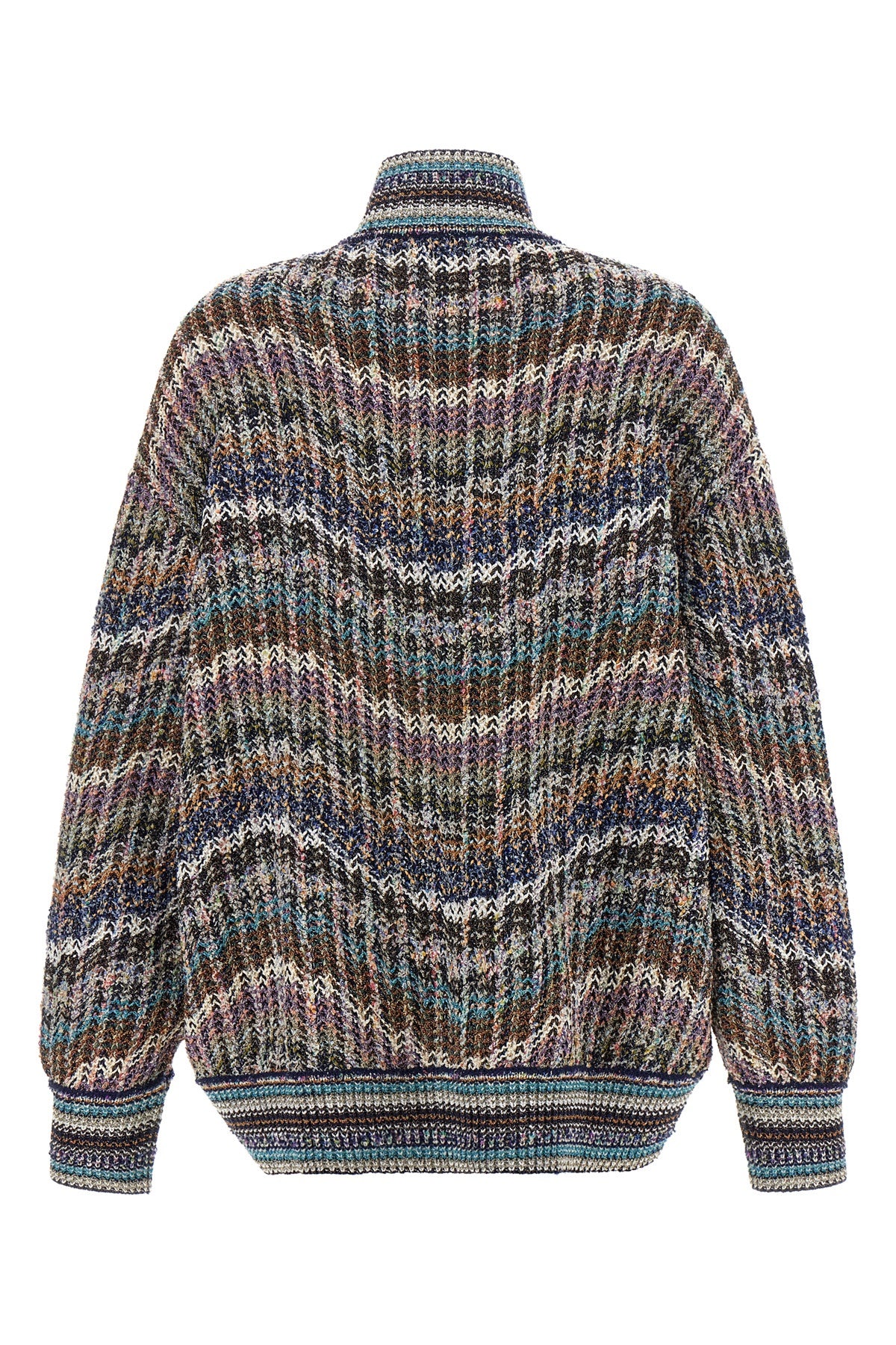 the missoni cardigan redefines knitwear codes through enveloping volumes and a r