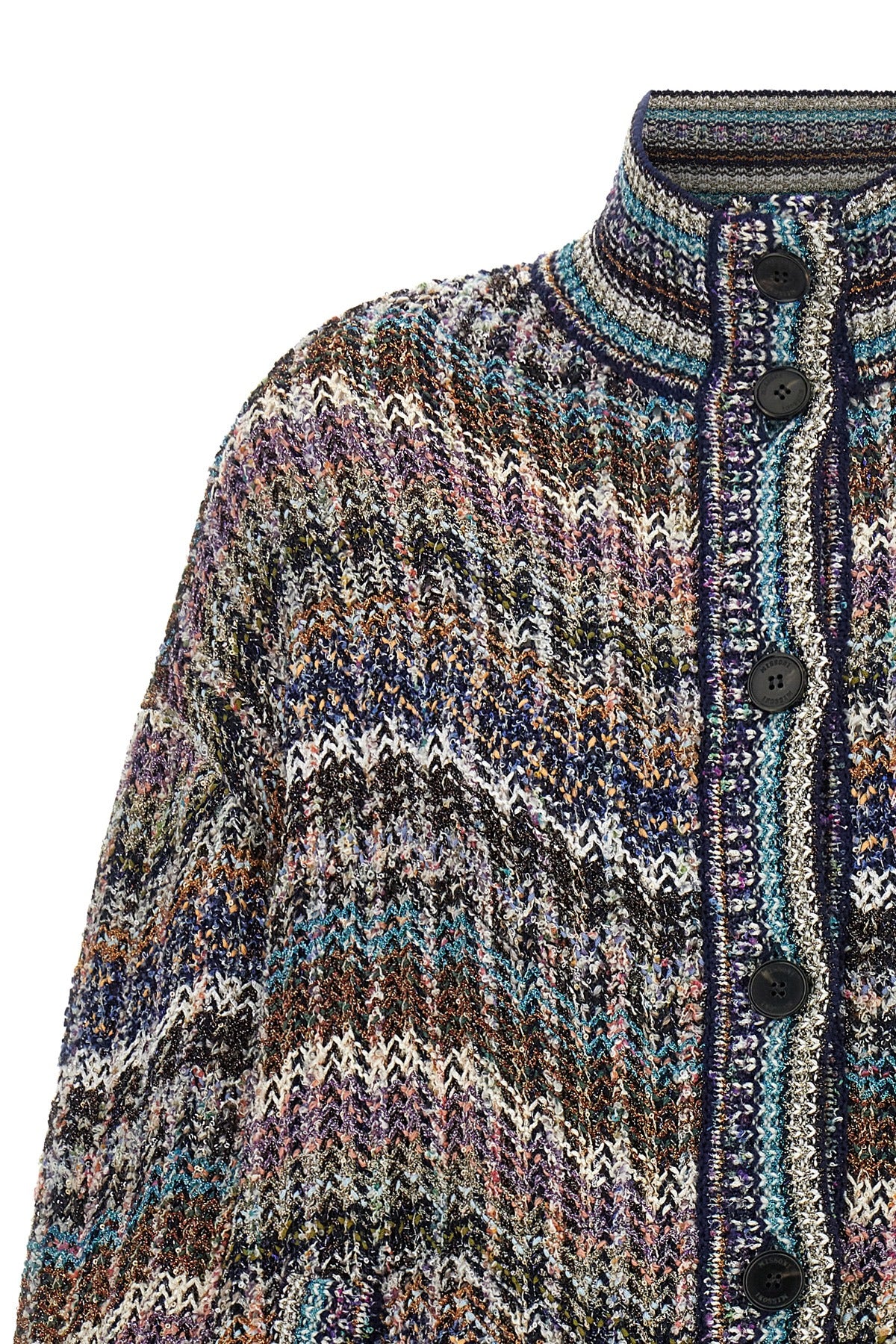 the missoni cardigan redefines knitwear codes through enveloping volumes and a r