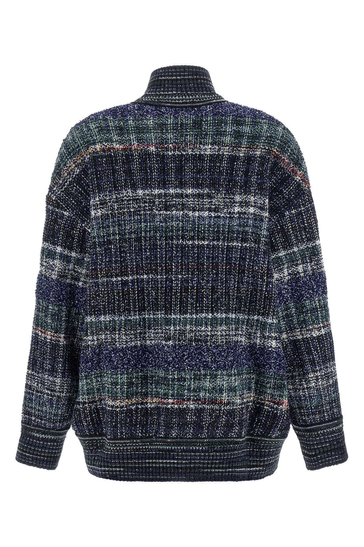 the missoni cardigan redefines knitwear volumes through an oversized silhouette