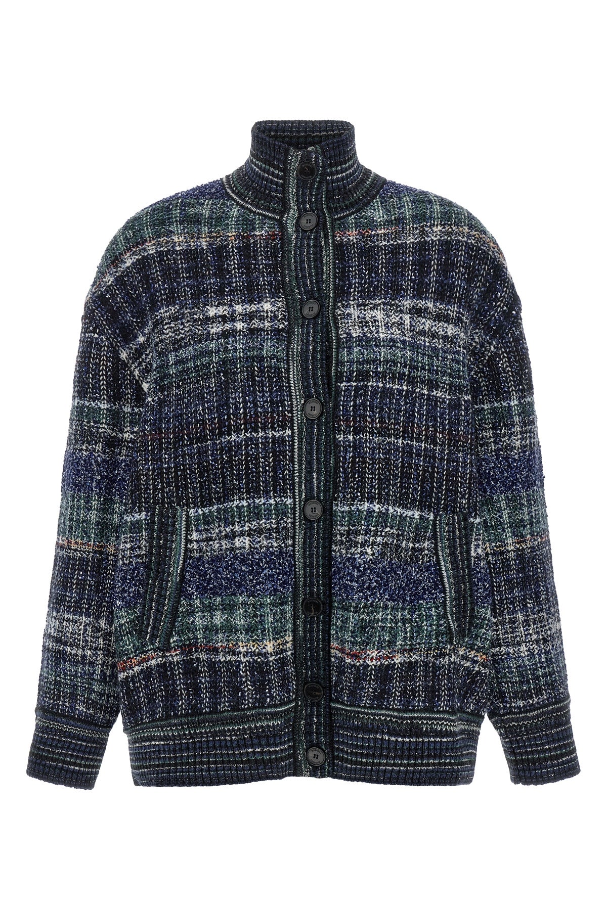 the missoni cardigan redefines knitwear volumes through an oversized silhouette