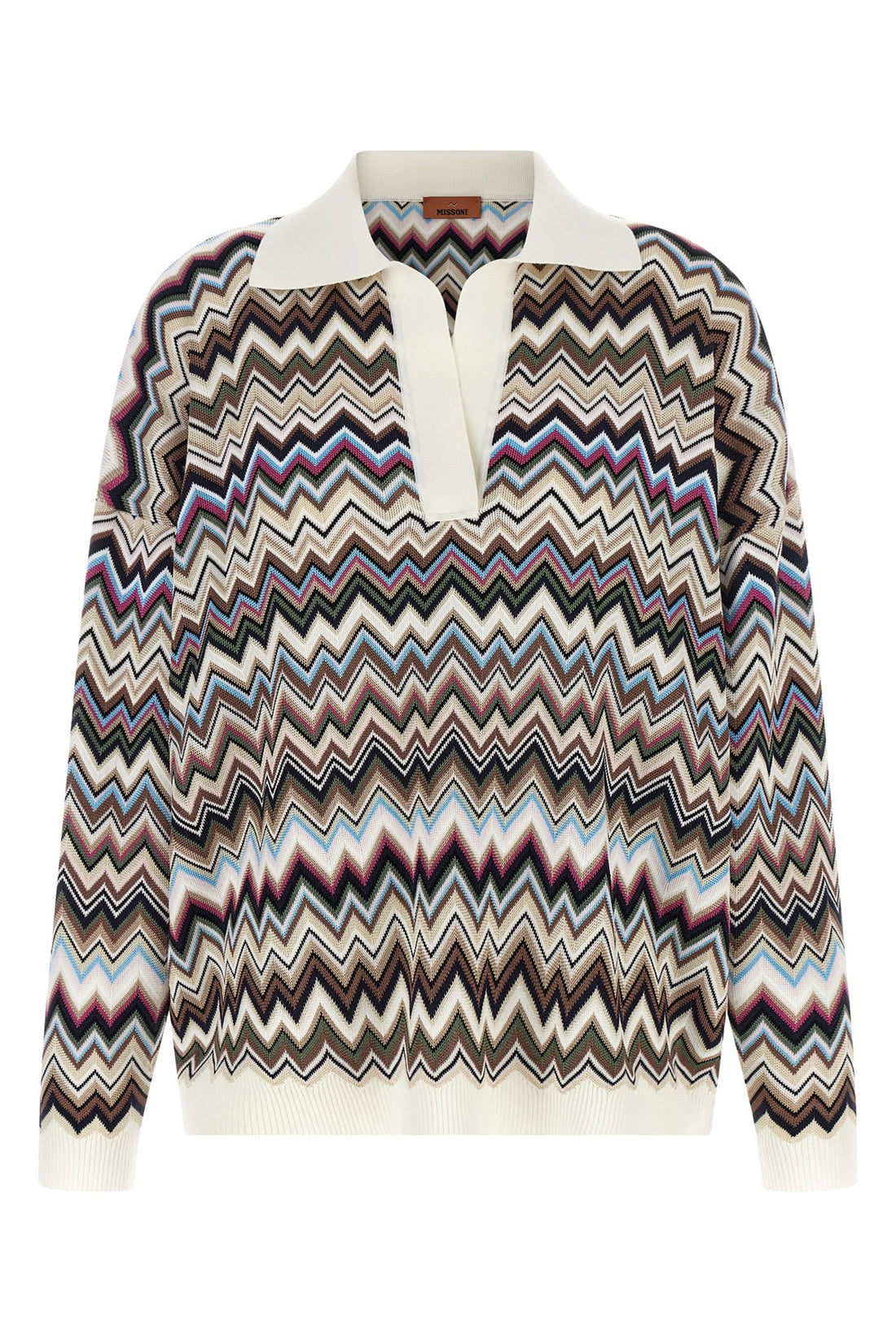 MISSONI 38 the missoni polo shirt redefines knitwear codes through relaxed volumes and impe