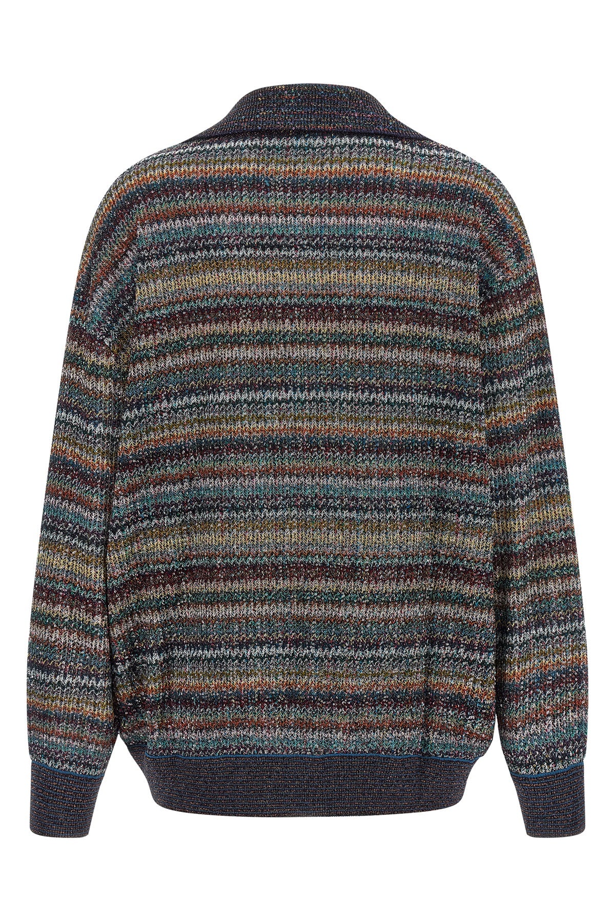 the missoni long-sleeved polo shirt redefines the concept of knitwear through a