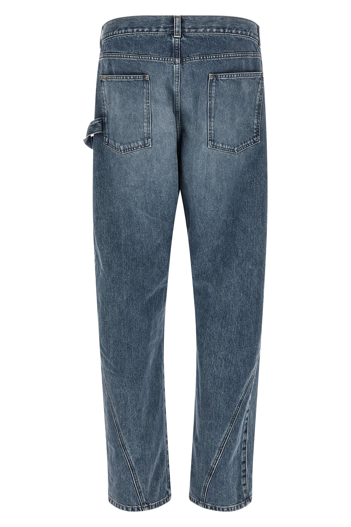 twisted workwear stonewashed cotton denim jeans