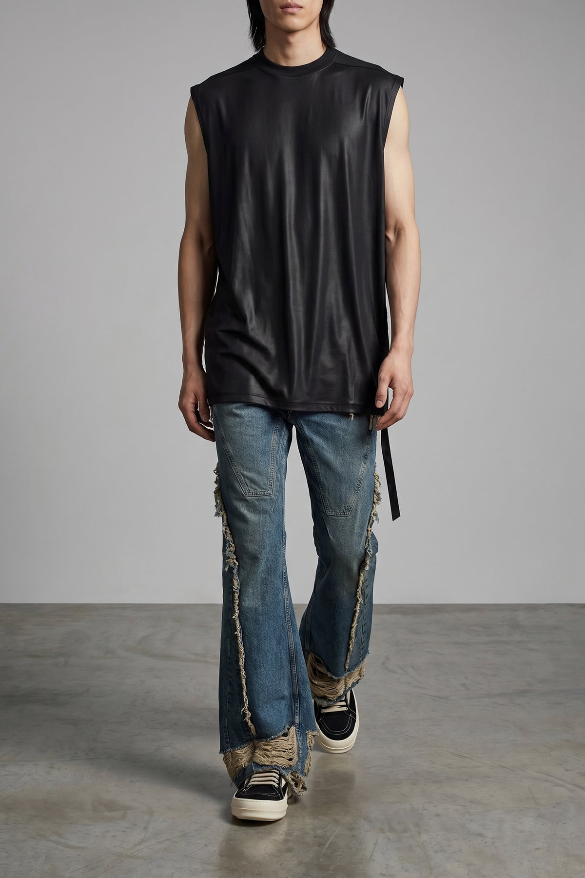 trap t top in light and fluid acetate jersey
