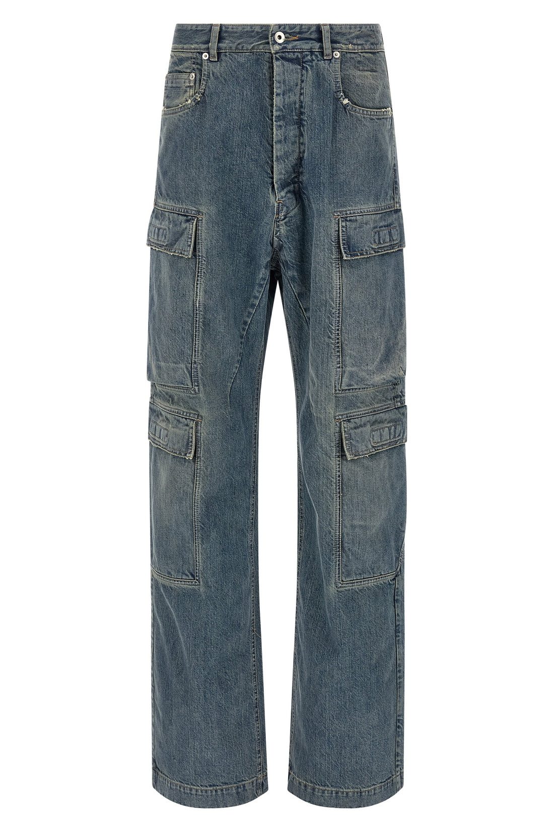 DRKSHDW 31 double cargo used-effect stone-washed cotton denim jeans