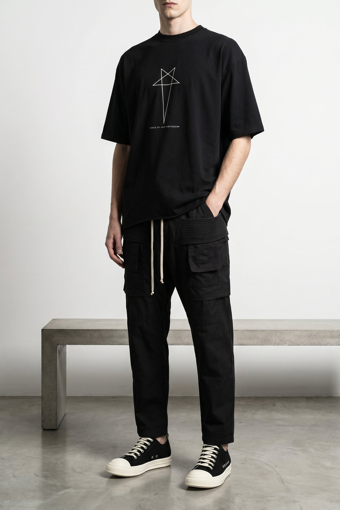 DRKSHDW M creatch cargo drawstring ripstop cotton pants