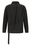 jumbo worker jacket in coated-effect cotton denim
