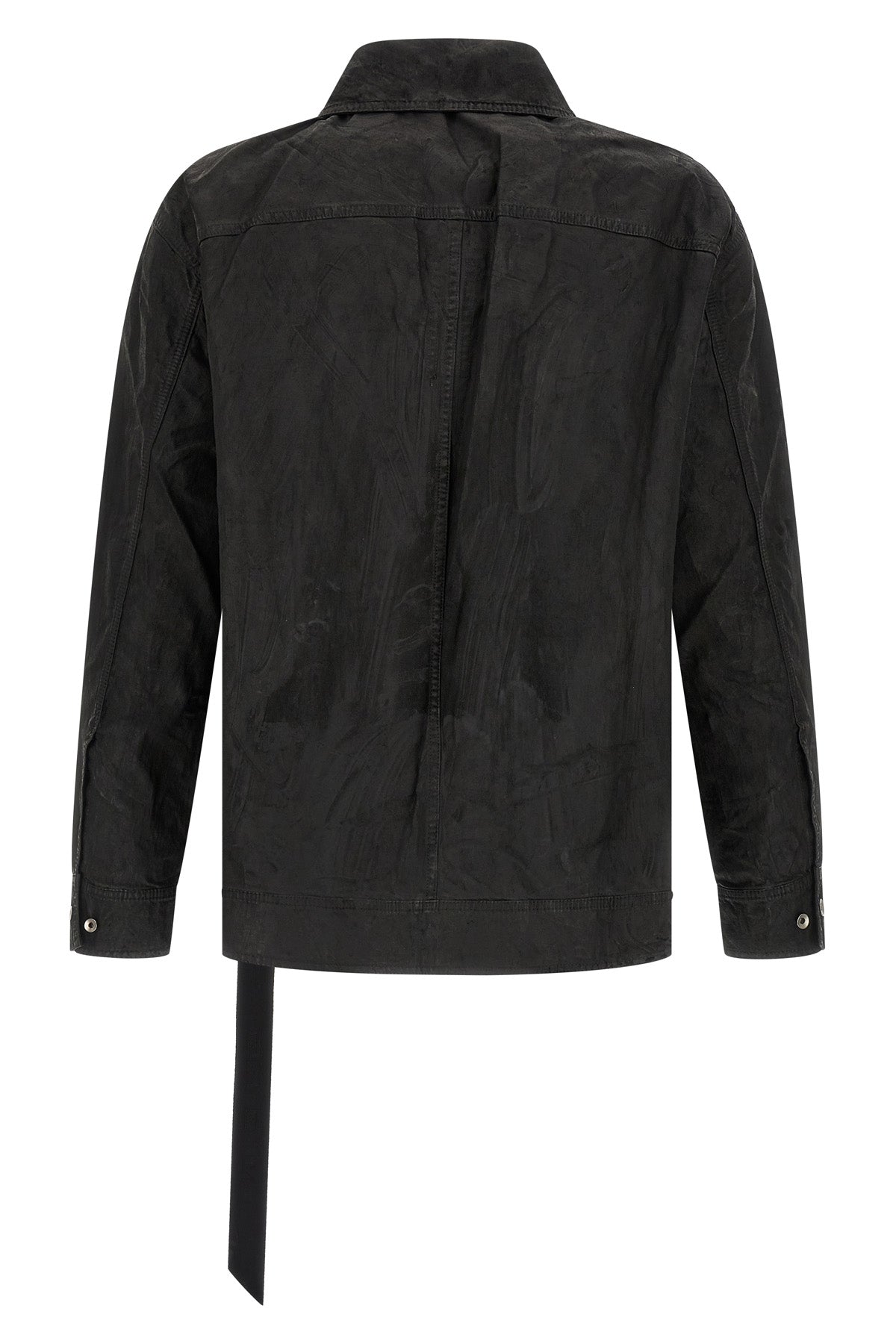 jumbo worker jacket in coated-effect cotton denim
