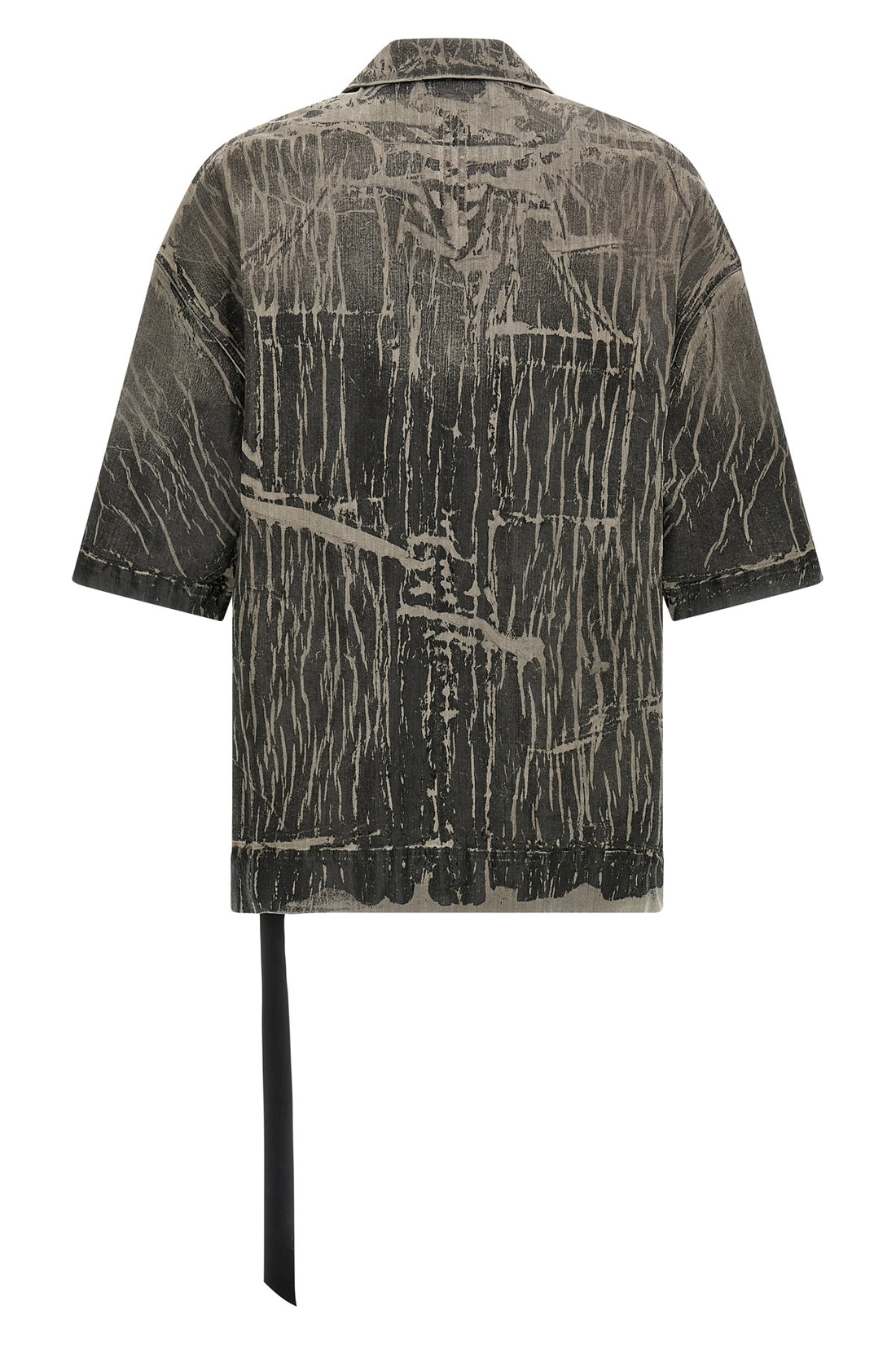 DRKSHDW S magnum tommy shirt in megacrust cotton denim overdyed in powder form