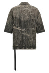 magnum tommy shirt in megacrust cotton denim overdyed in powder form