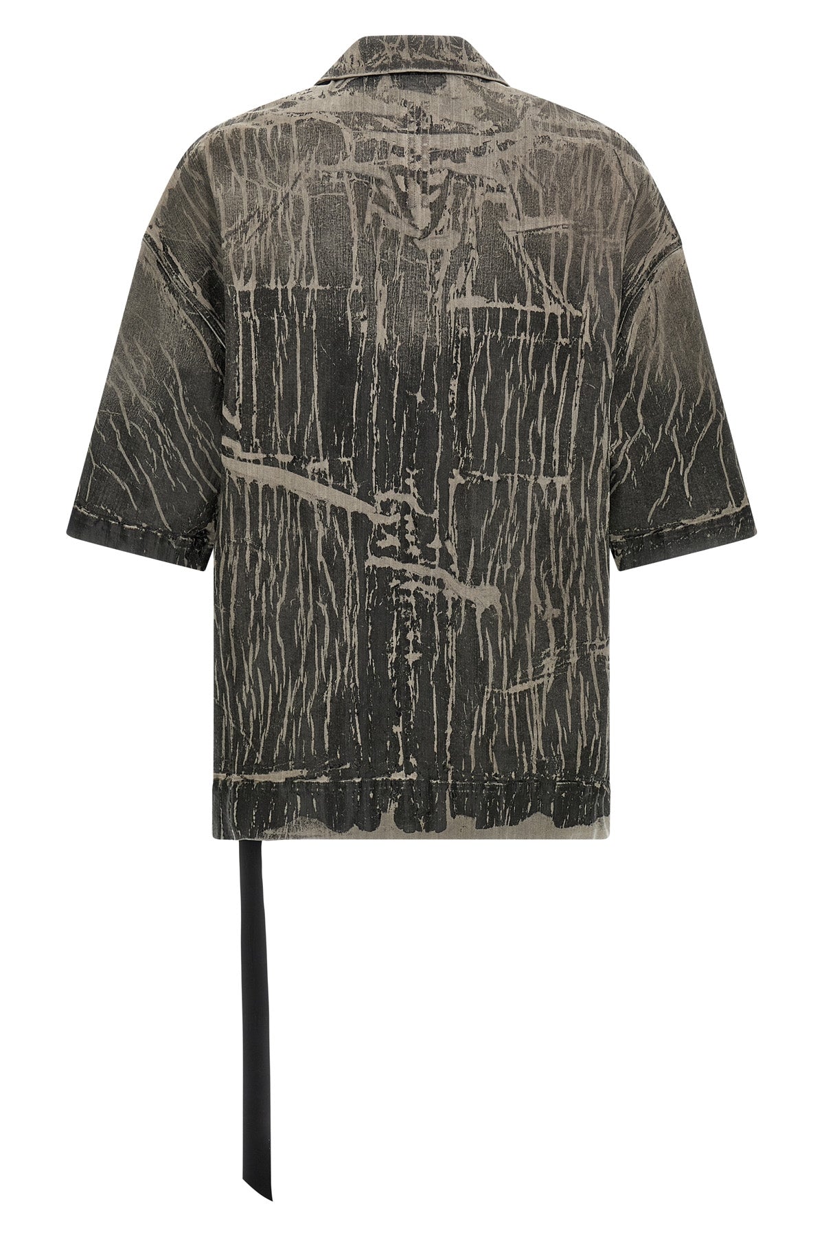 magnum tommy shirt in megacrust cotton denim overdyed in powder form