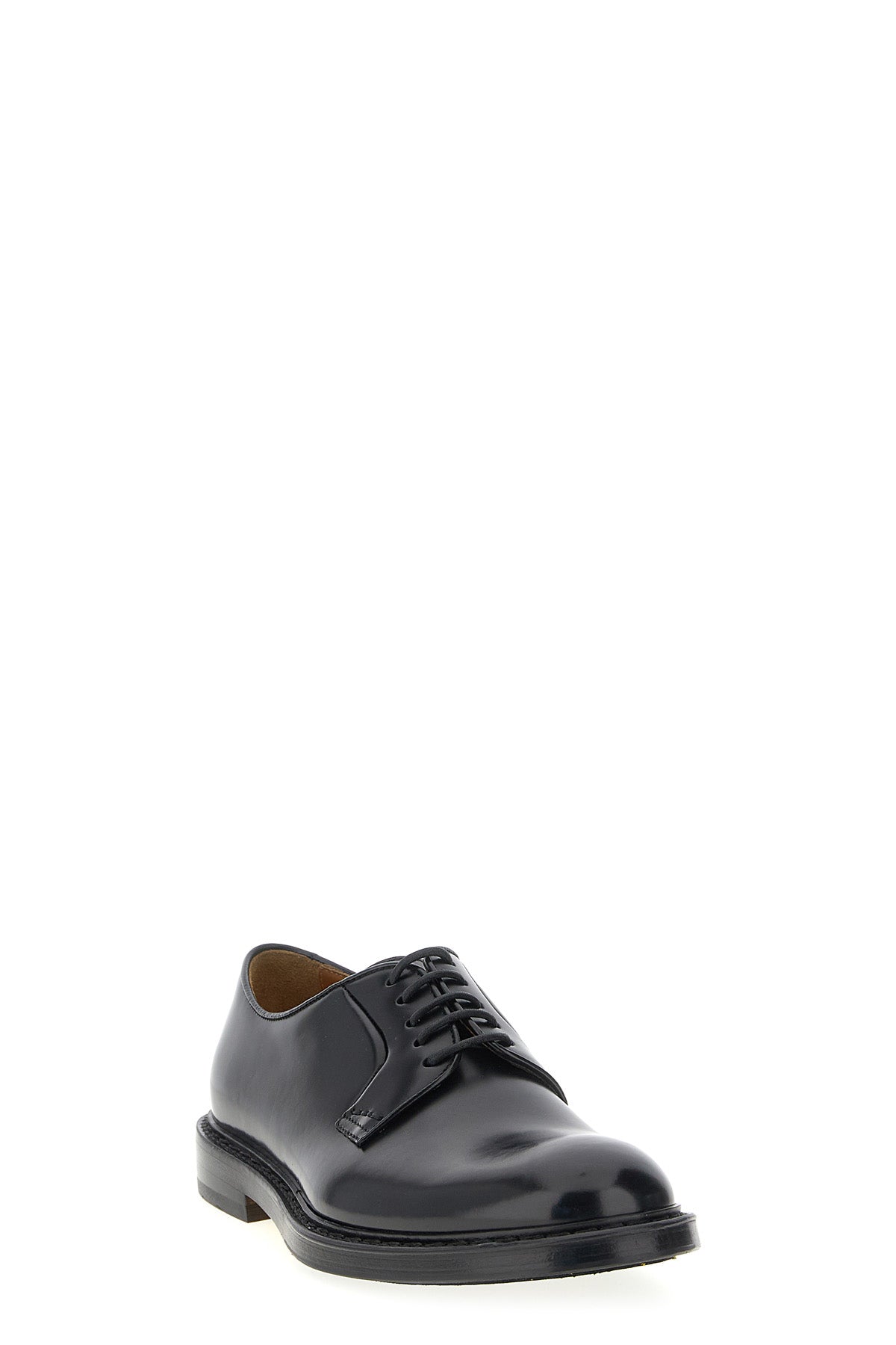 5 fori brushed calf leather lace-up shoes