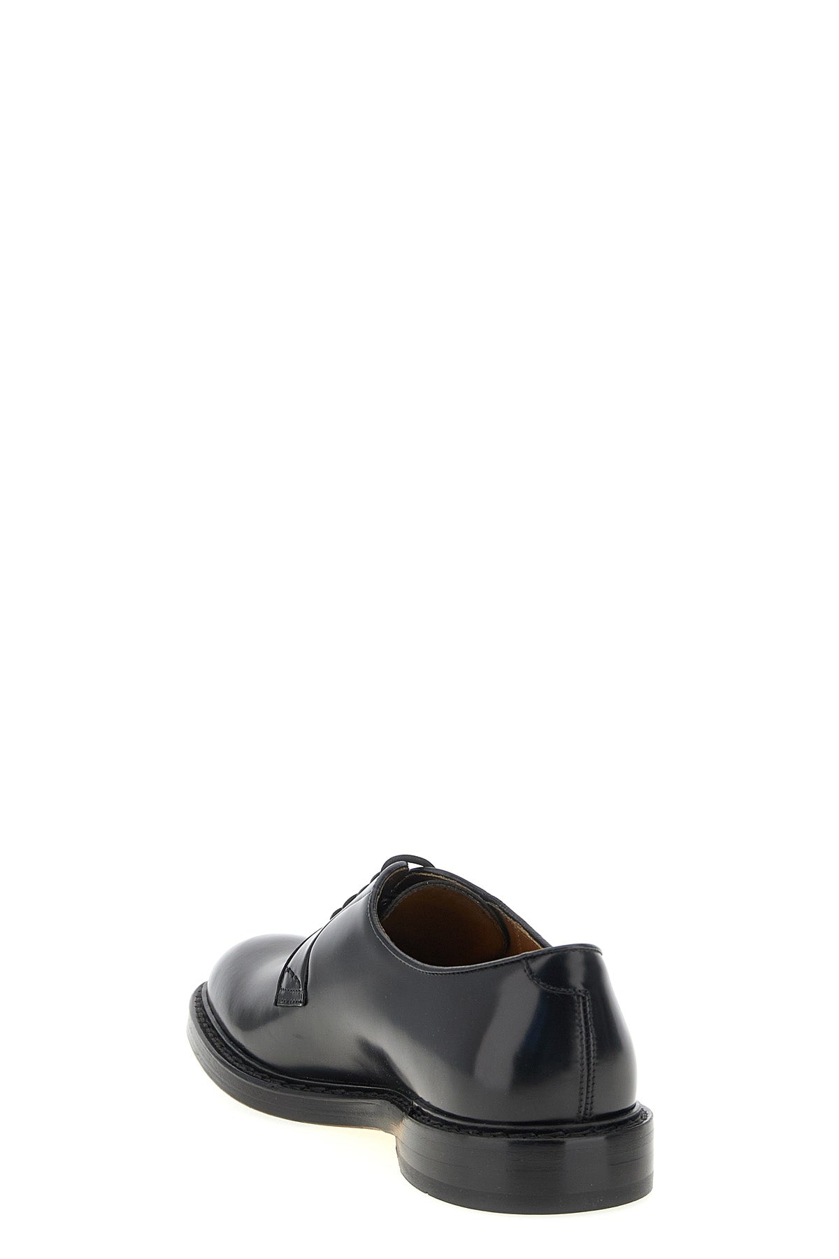 5 fori brushed calf leather lace-up shoes