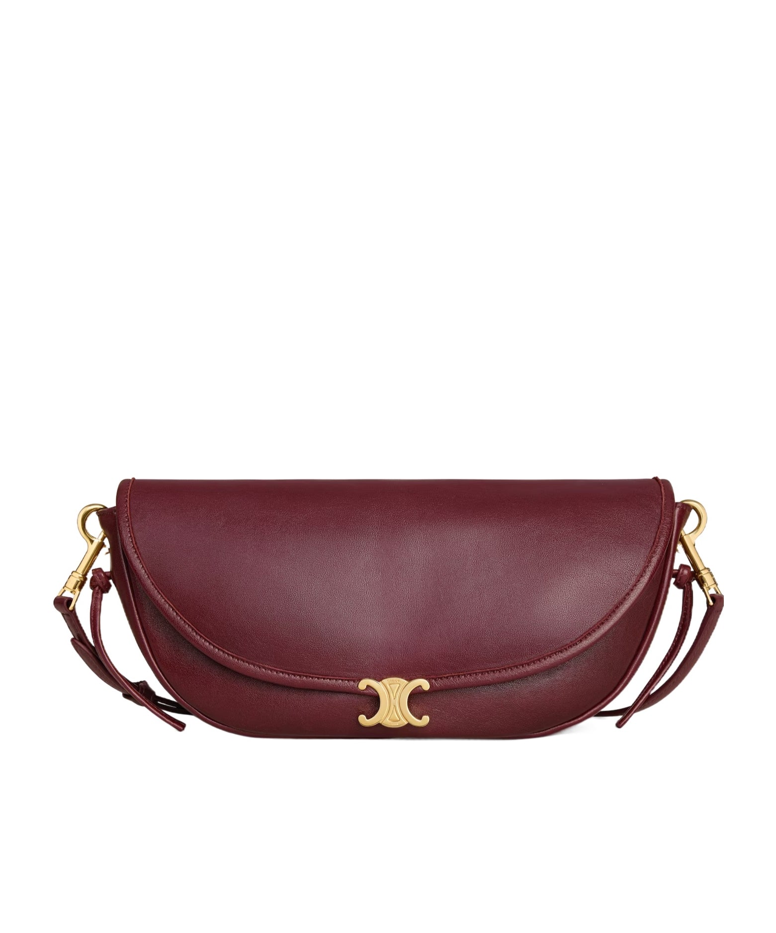 Soft Triomphe Little Halfmoon Shiny Lambskin Bag