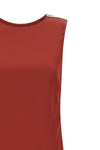 the long peserico dress defines a fluid silhouette and slipped through a double-