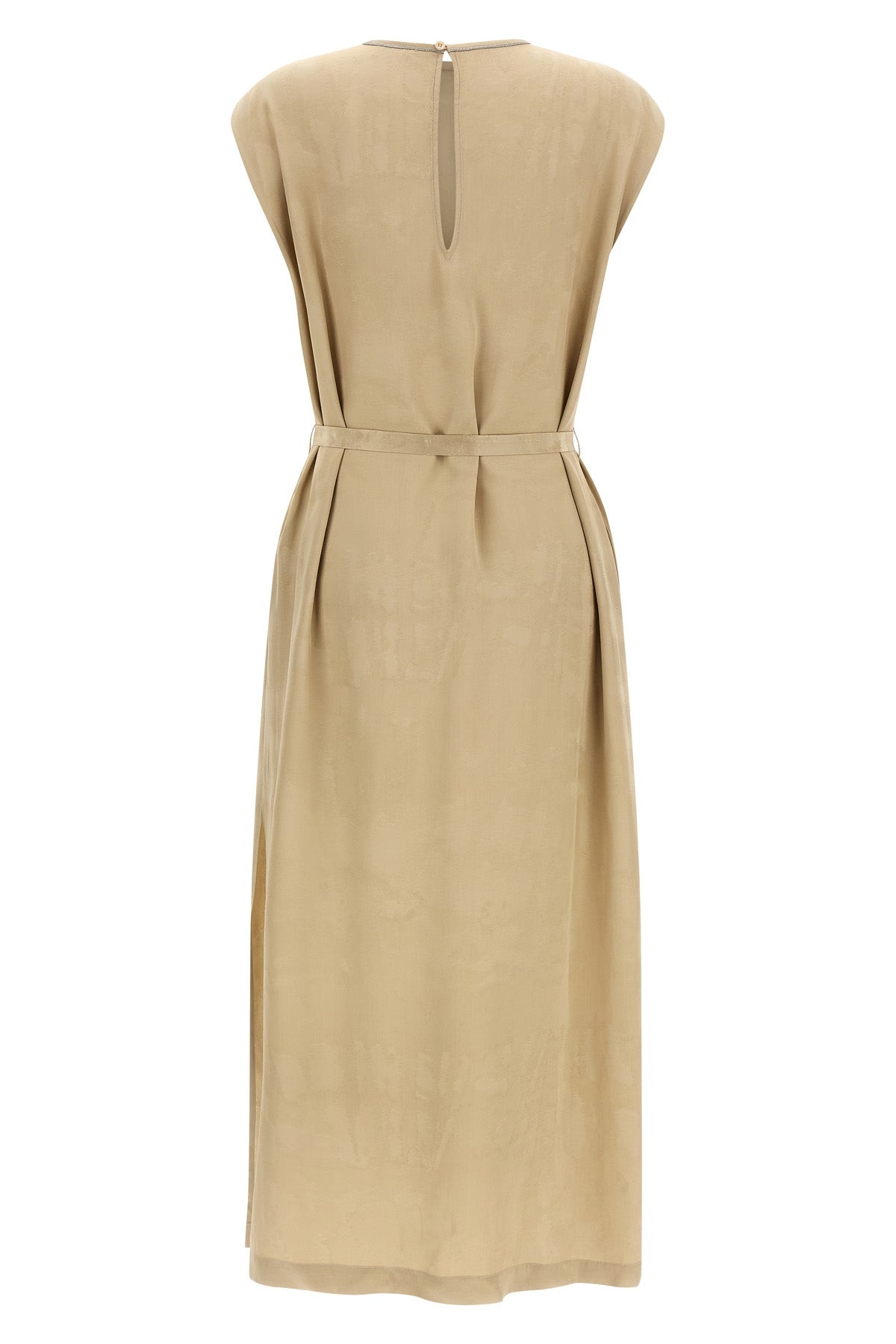 tone-on-tone patterned fluid viscose midi dress