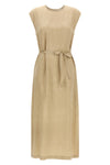 tone-on-tone patterned fluid viscose midi dress