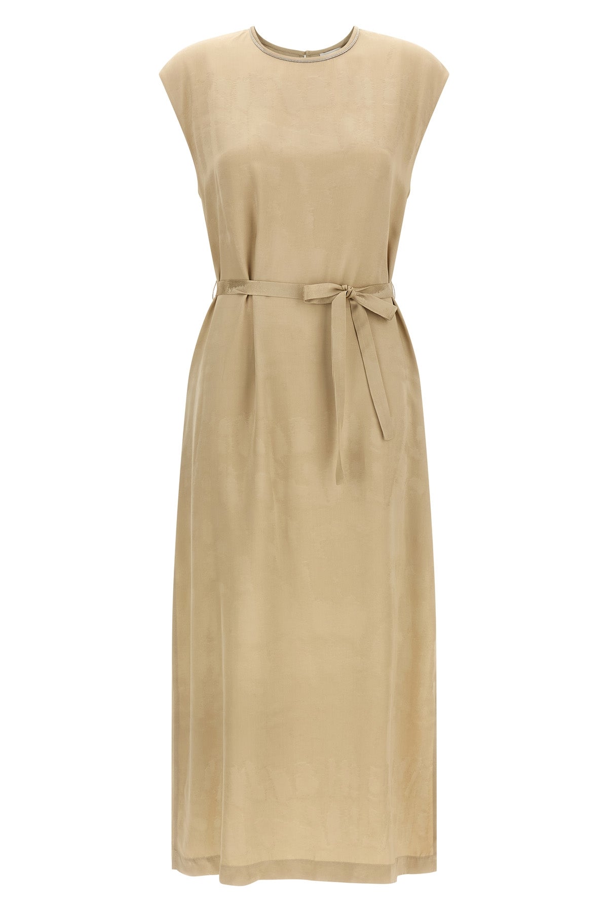 tone-on-tone patterned fluid viscose midi dress