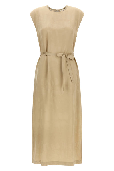tone-on-tone patterned fluid viscose midi dress