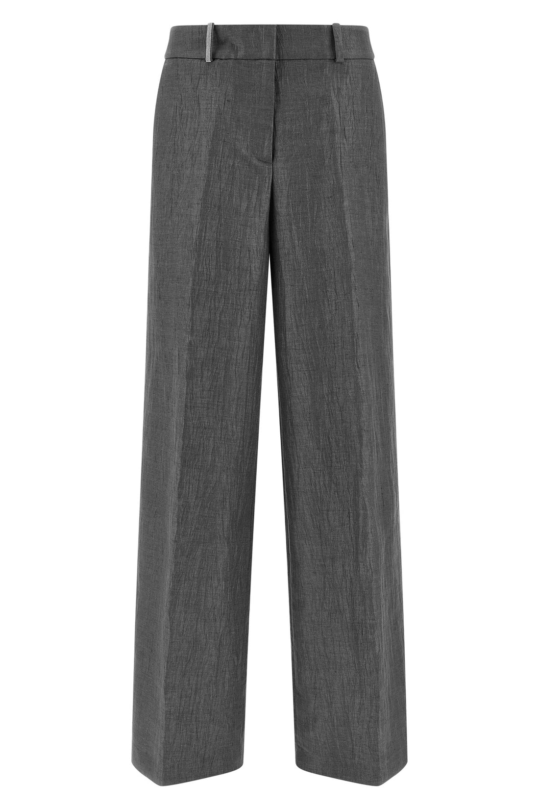 PESERICO 38 embossed wavy linen pants worked