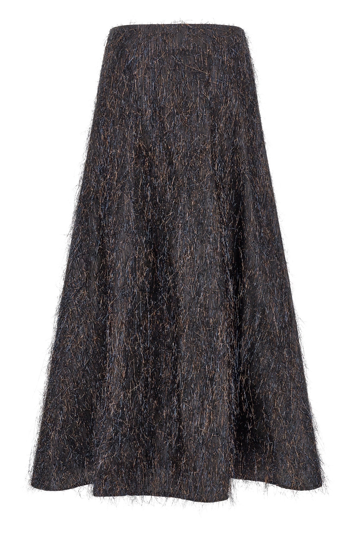 the peserico skirt defines the volumes of the wardrobe through an a-shaped model