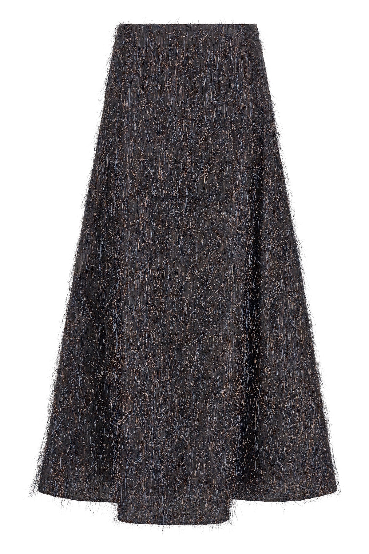 the peserico skirt defines the volumes of the wardrobe through an a-shaped model