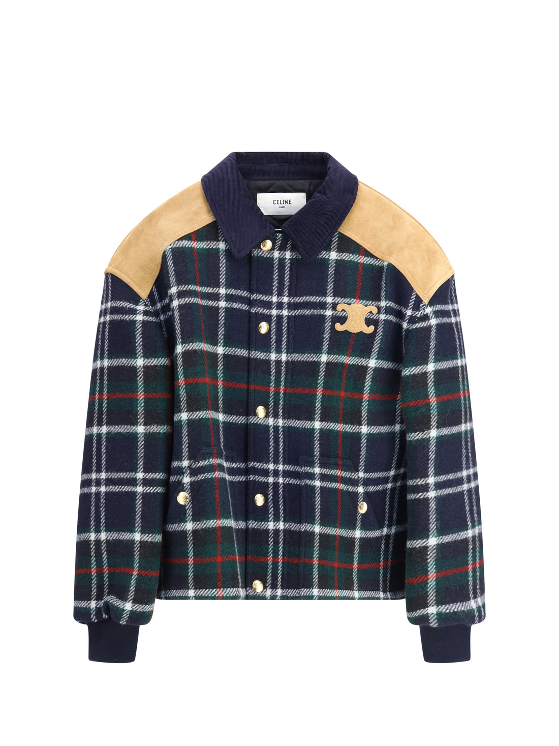 CELINE 36 blouson triomphe yoke suede