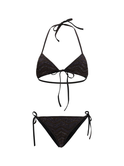 MISSONI 42 zigzag mesh triangle bikini with sequins