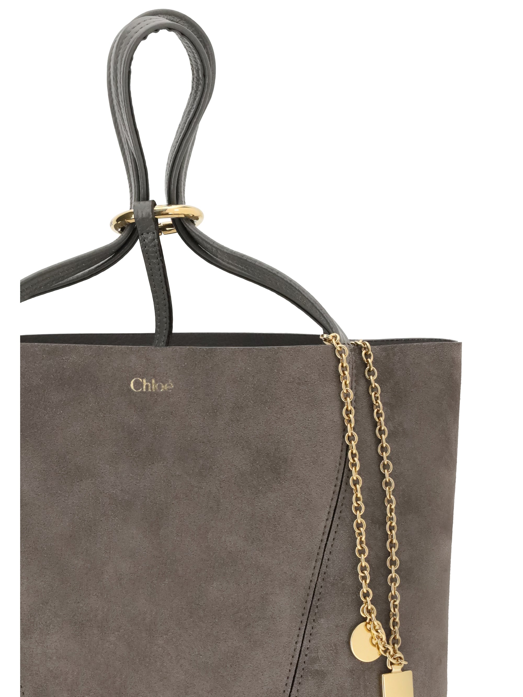 suede spin tote bag