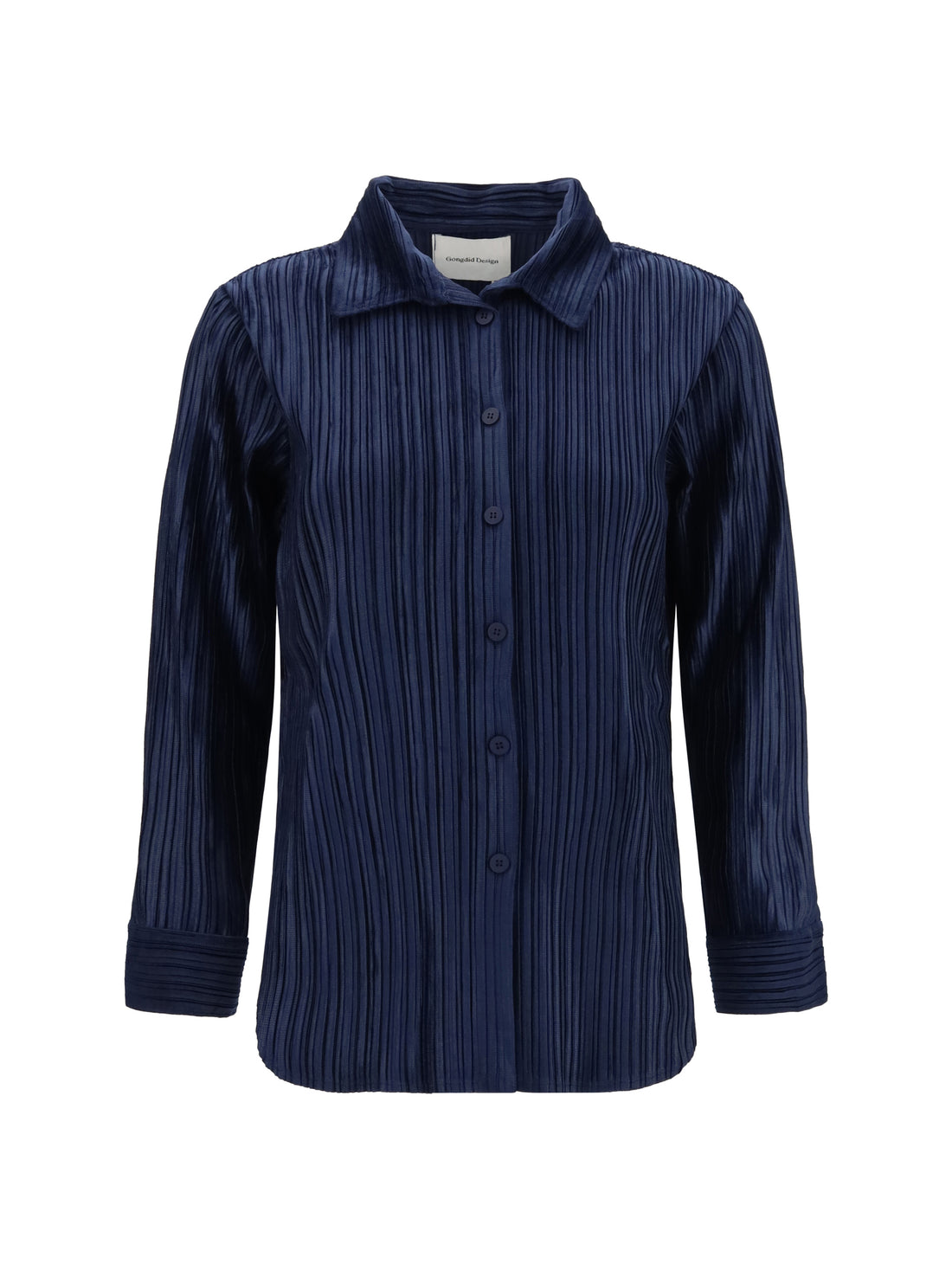 GONGDID DESIGN OS shirt in fine striped velvet-like fabric