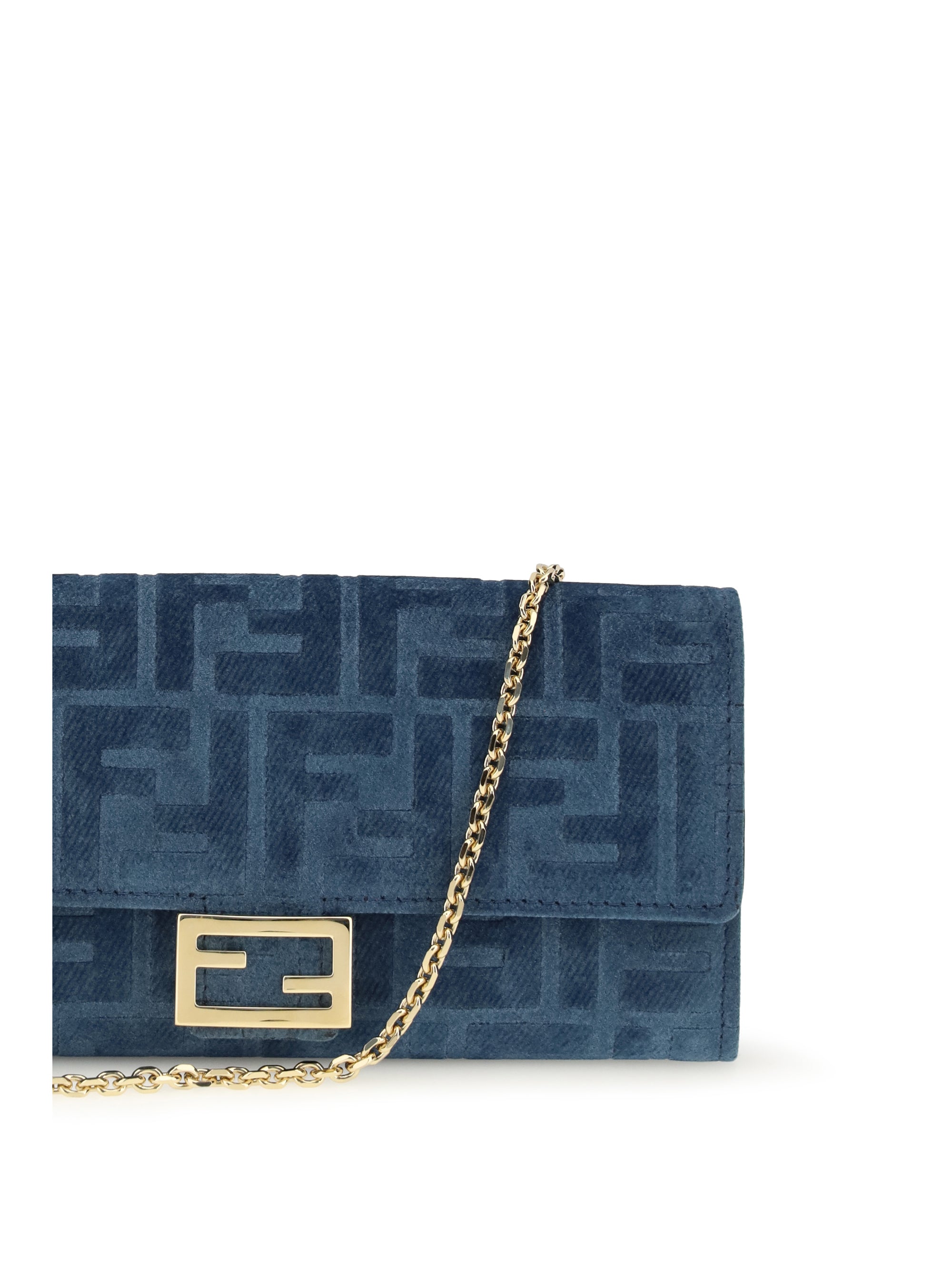 ff denim clutch bag