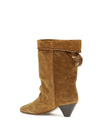draped suede boots